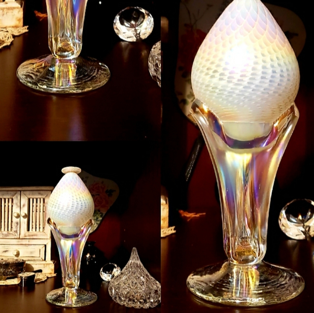 EXQUISITE OPALESCENT RON MYNATT VASE - Picture 6 of 9